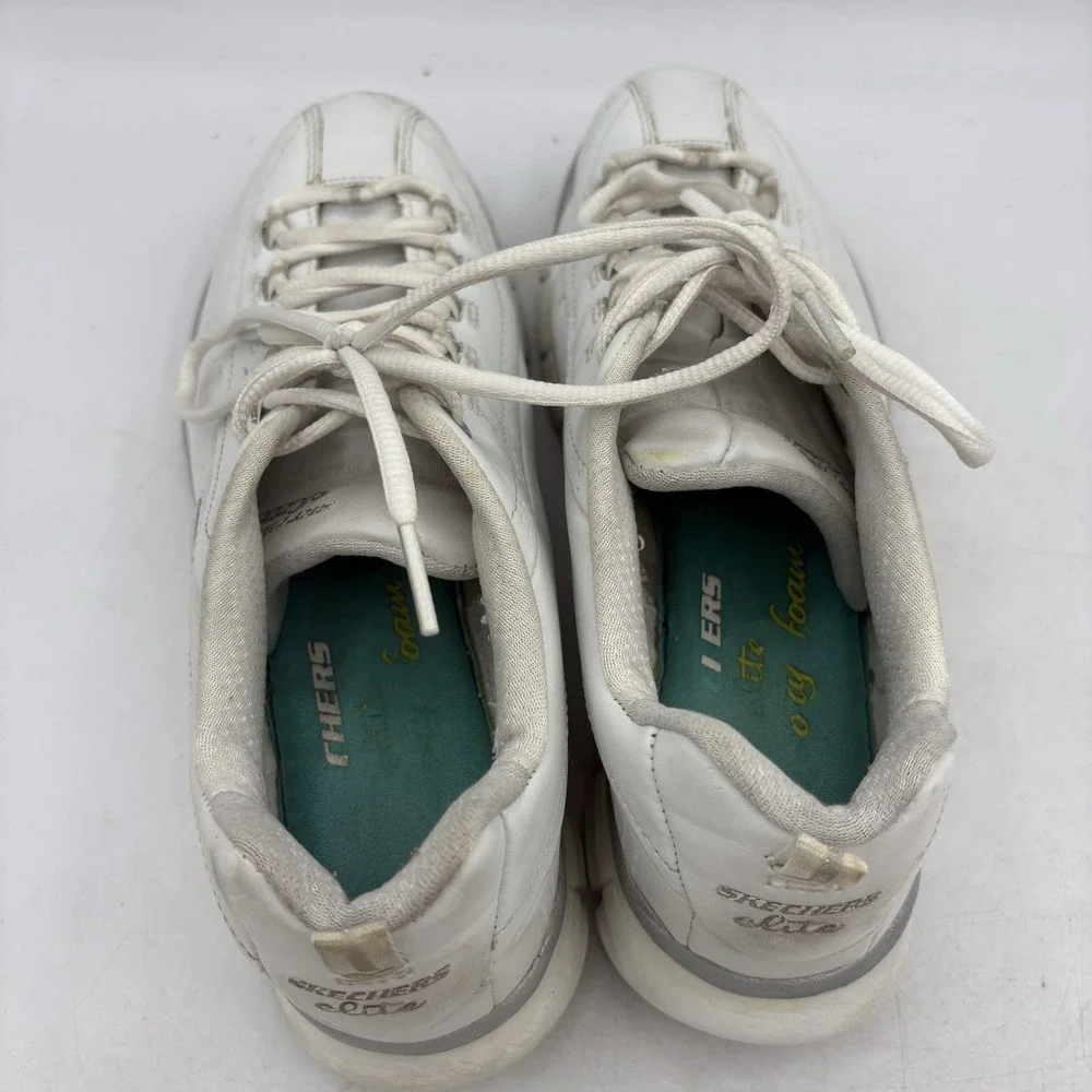 Skechers Shoes Womens Size 8 Synergy Elite Status‎ Leather White Sneakers